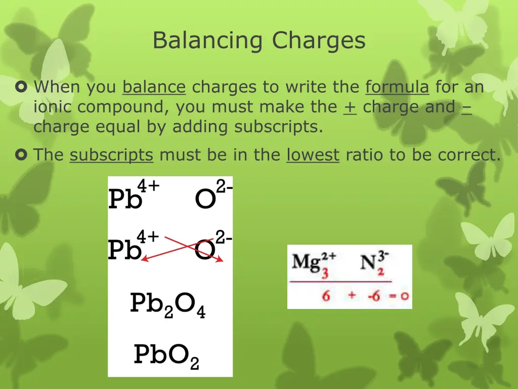 balancing charges