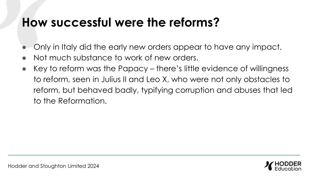 how successful were the reforms 2