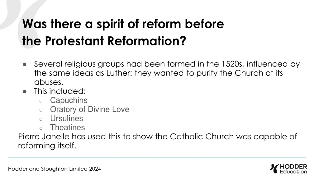 was there a spirit of reform before 1