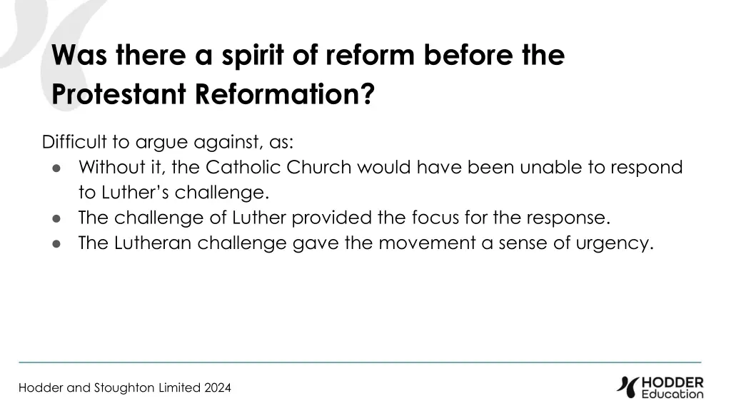 was there a spirit of reform before 5