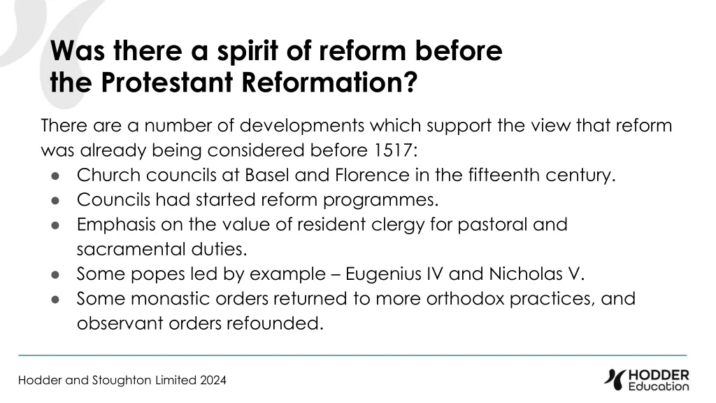 was there a spirit of reform before