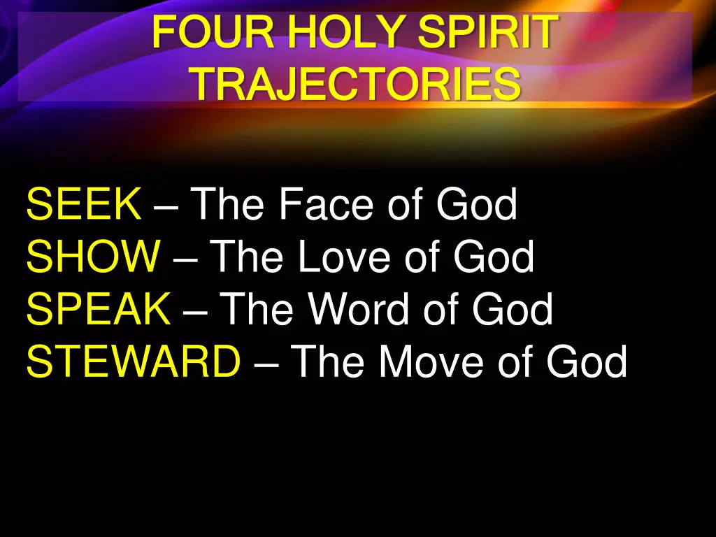 four holy spirit four holy spirit trajectories