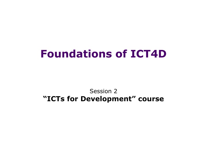 foundations of ict4d