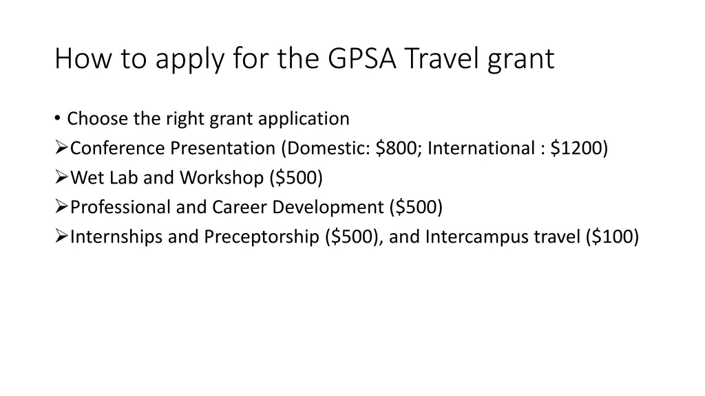 how to apply for the gpsa travel grant 1