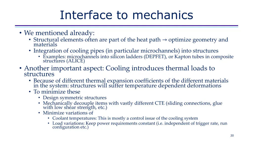 interface to mechanics