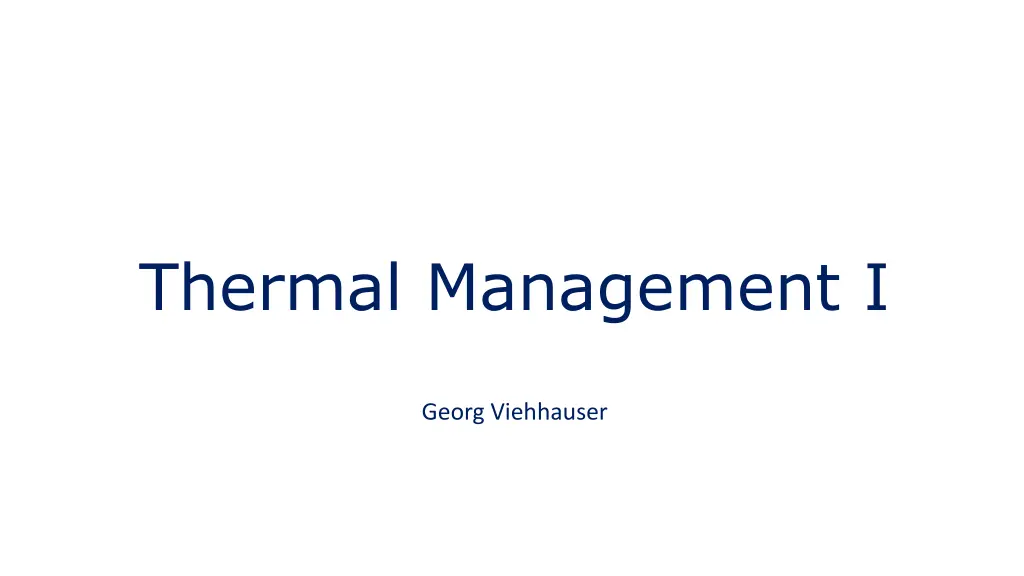 thermal management i