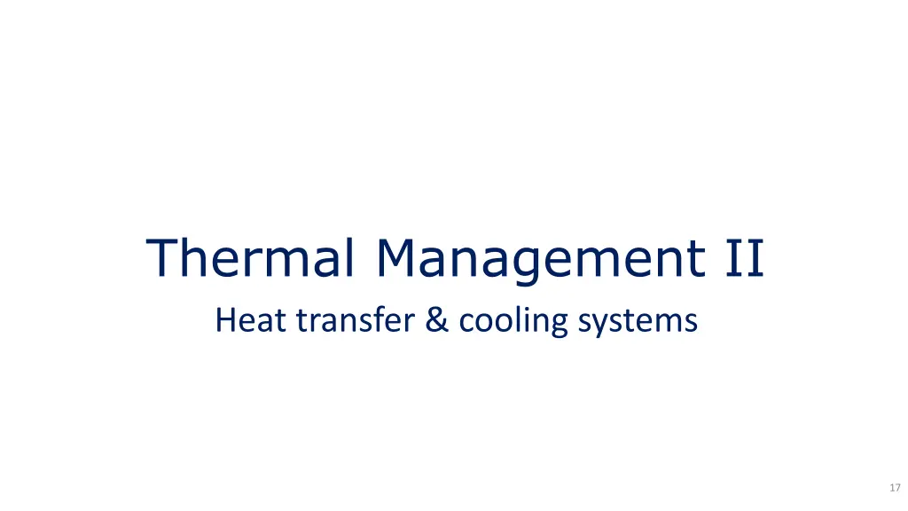 thermal management ii heat transfer cooling