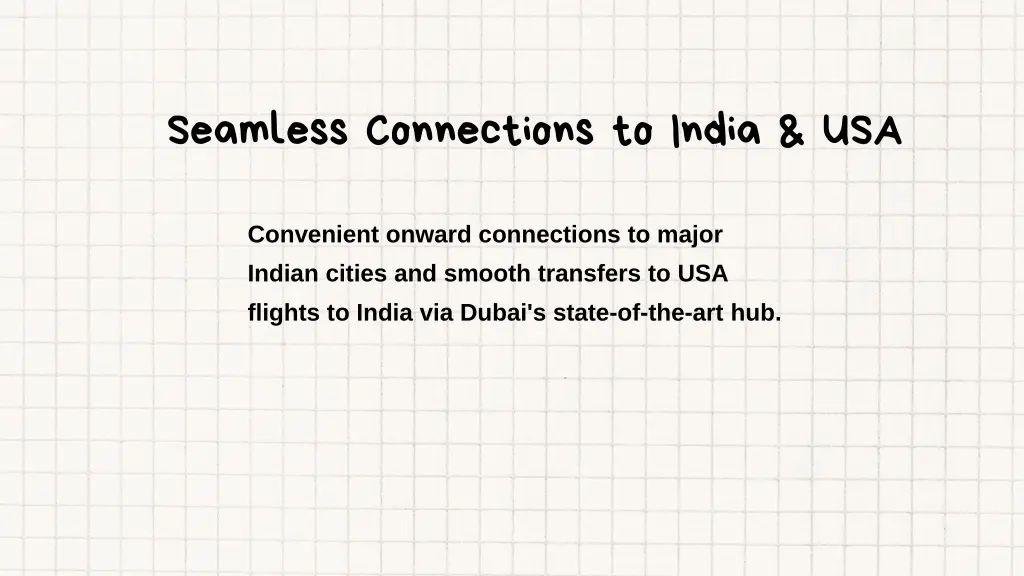 seamless connections to india usa