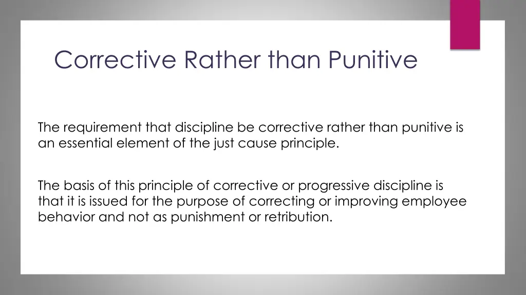 corrective rather than punitive