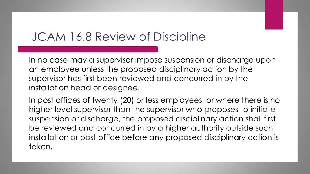 jcam 16 8 review of discipline