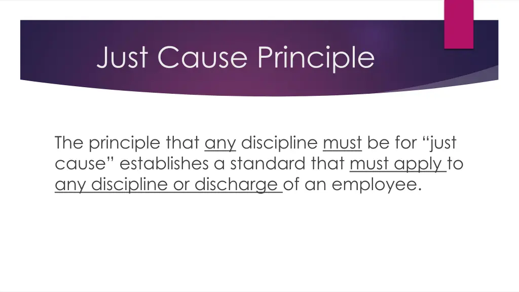 just cause principle