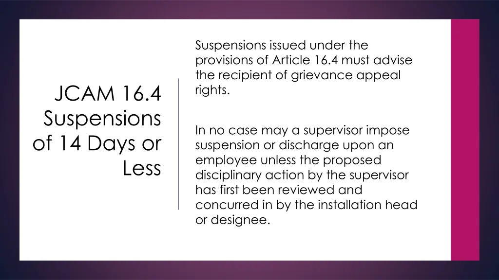 suspensions issued under the provisions