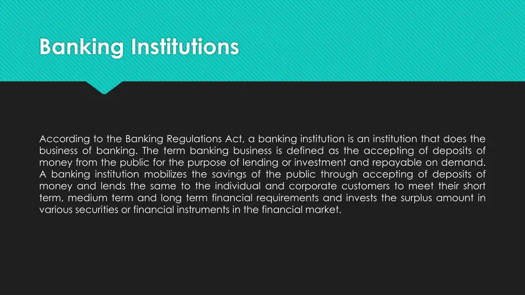 banking institutions 1