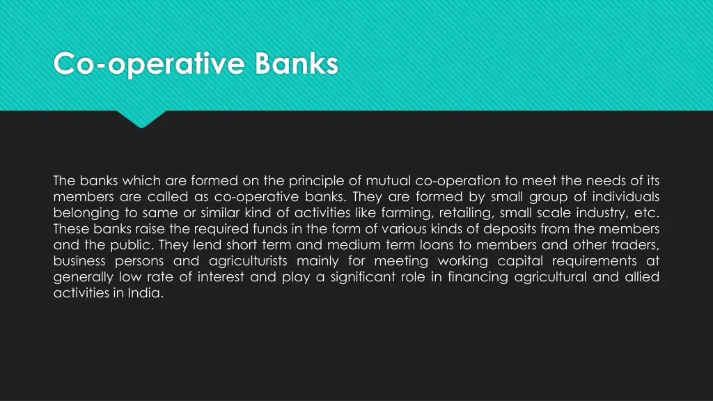 co operative banks