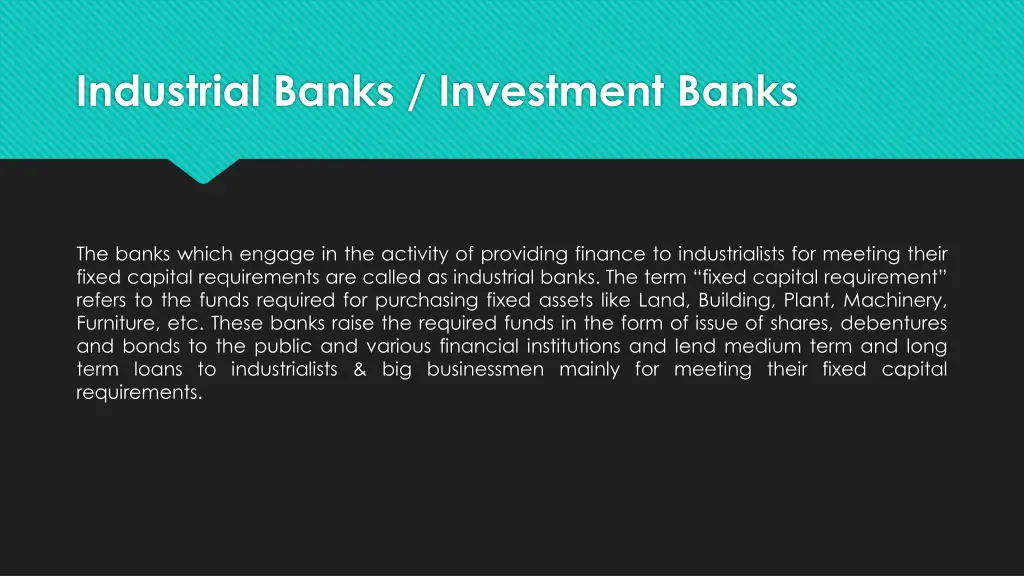 industrial banks investment banks