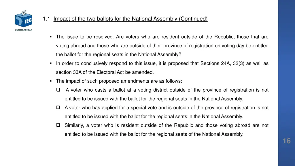 1 1 impact of the two ballots for the national