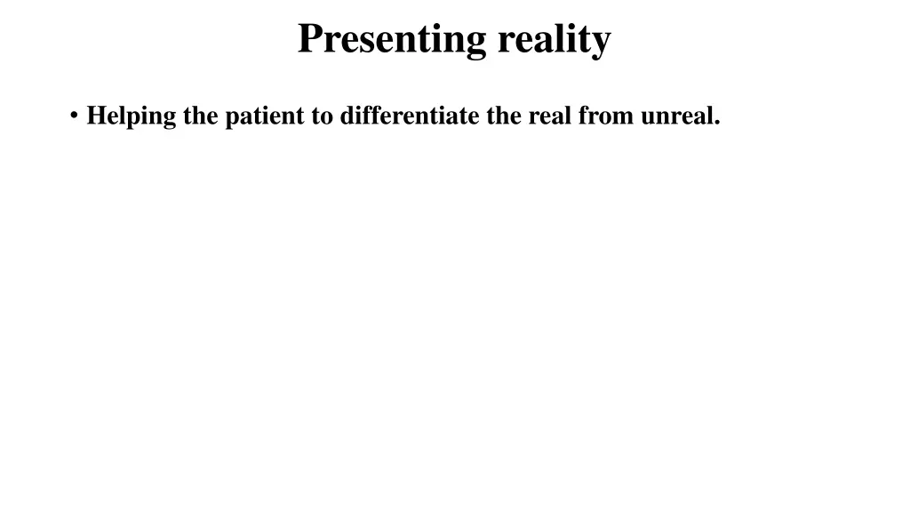 presenting reality