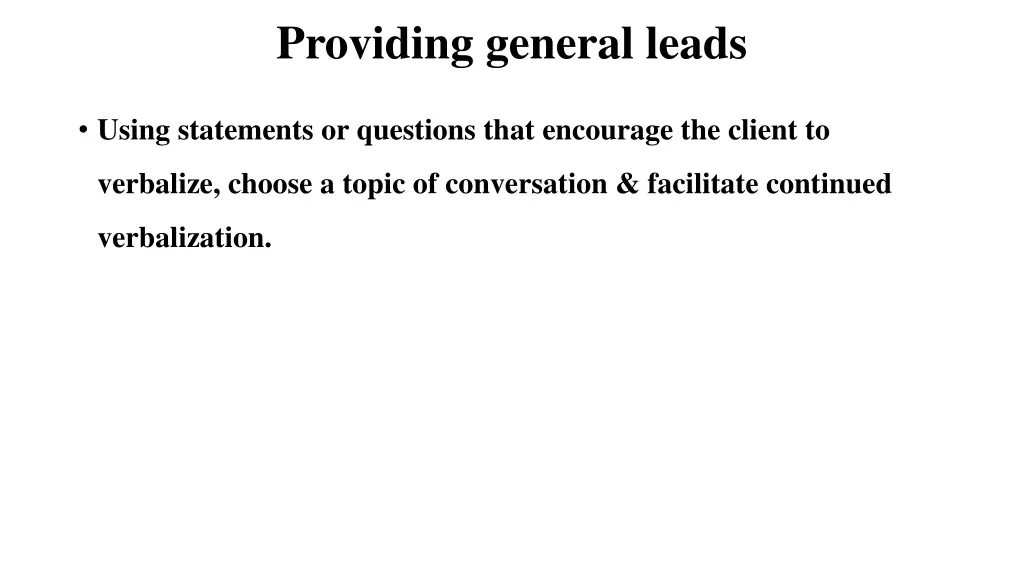 providing general leads