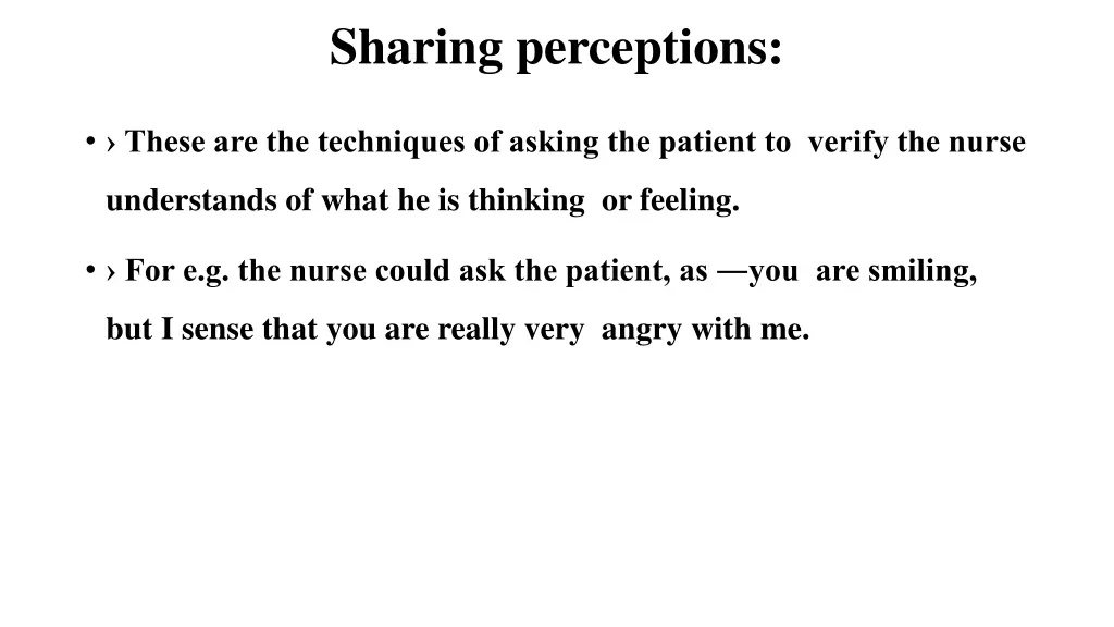 sharing perceptions