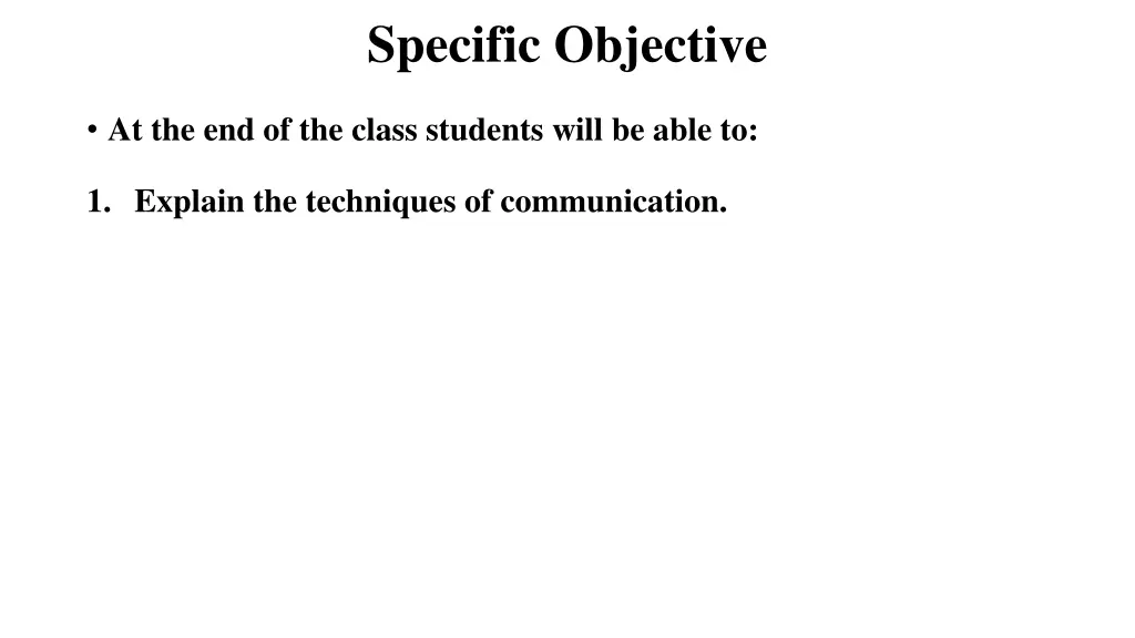 specific objective