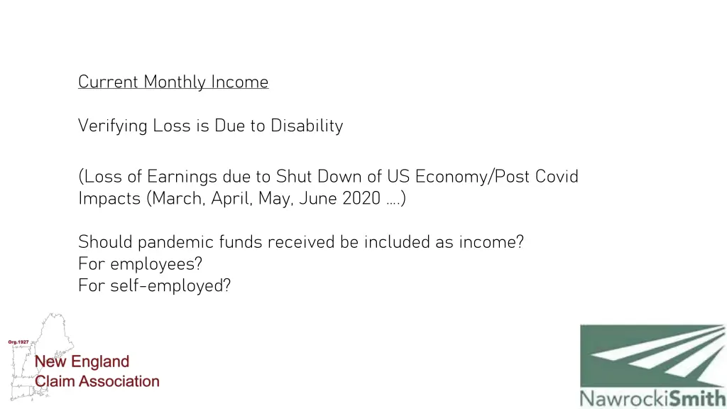 current monthly income