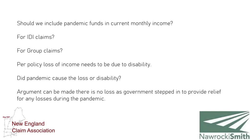 should we include pandemic funds in current