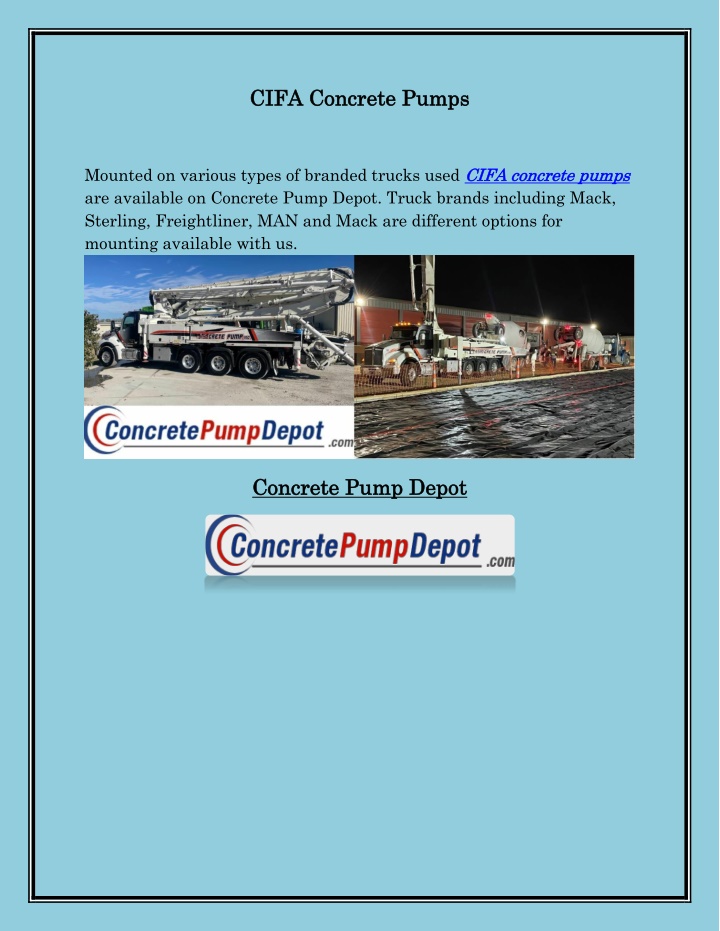 c cifa concr ifa concrete pump