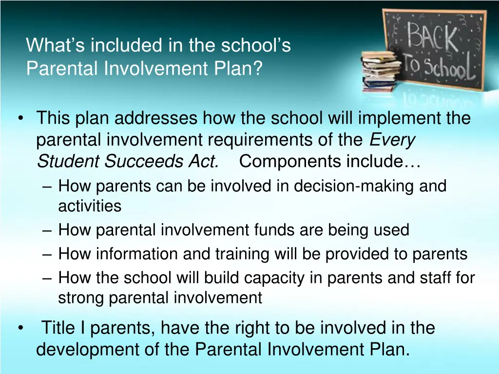 what s included in the school s parental