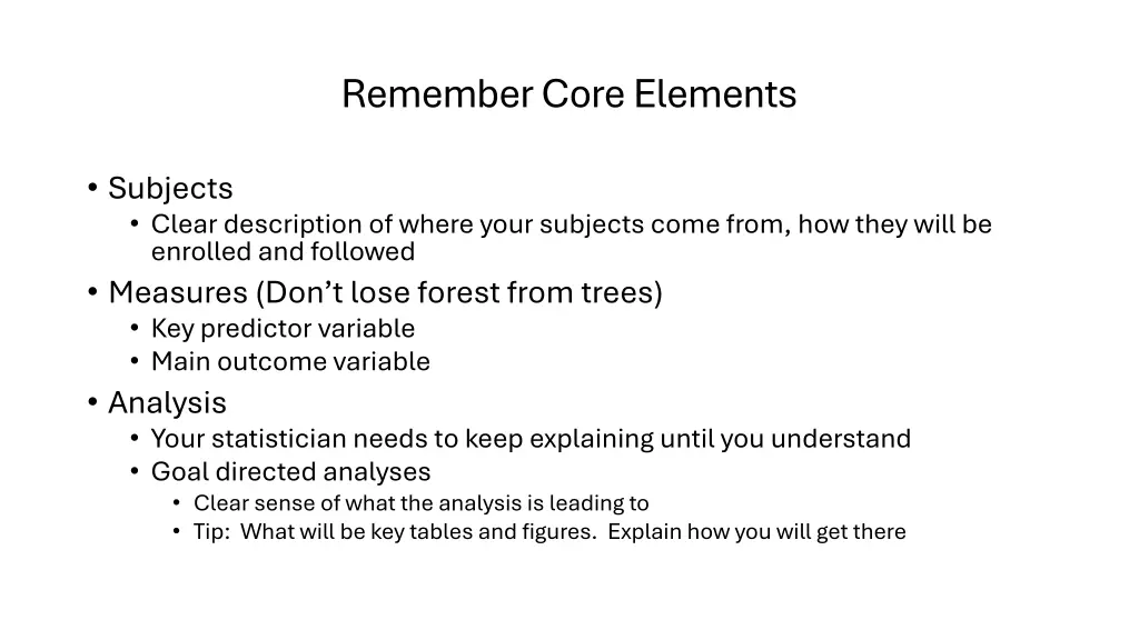 remember core elements