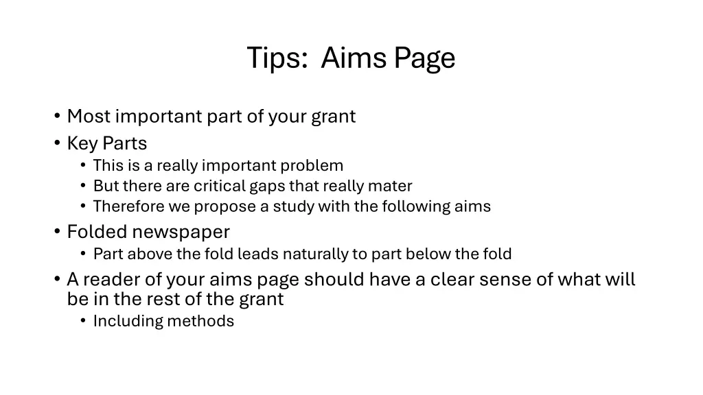 tips aims page