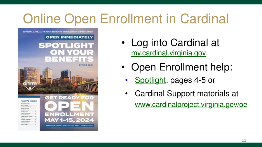 online open enrollment in cardinal