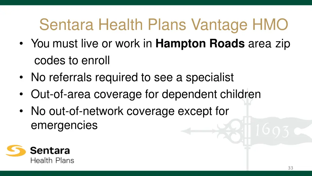 sentara health plans vantage hmo you must live