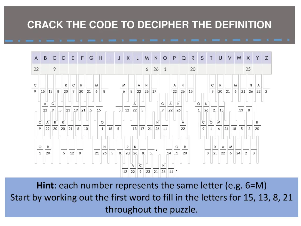 crack the code to decipher the definition