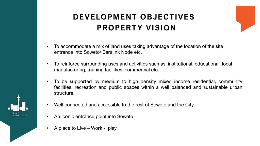 development objectives property vision