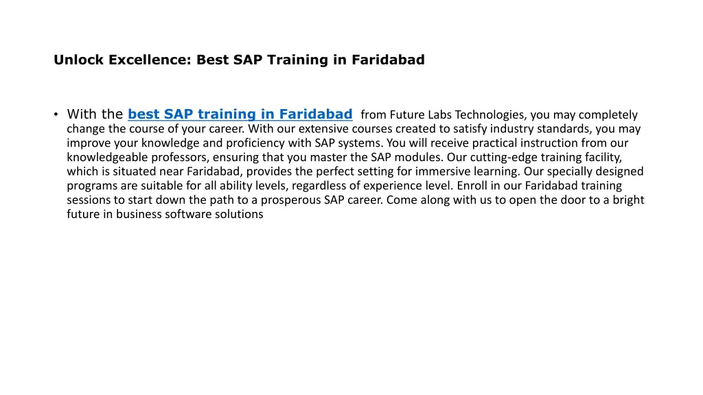 unlock excellence best sap training in faridabad