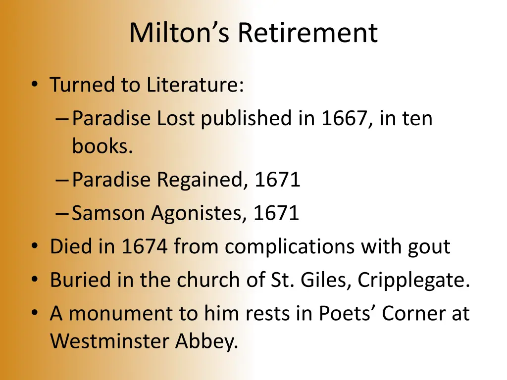 milton s retirement