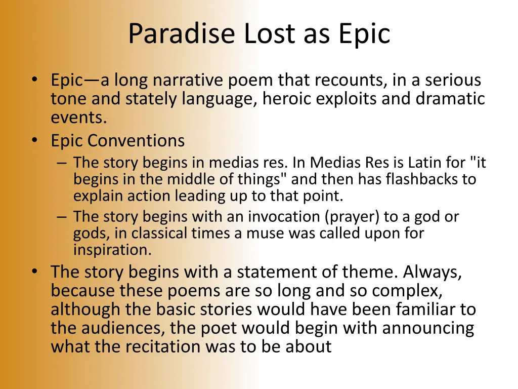 paradise lost as epic