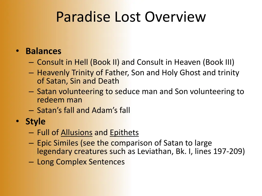 paradise lost overview 1