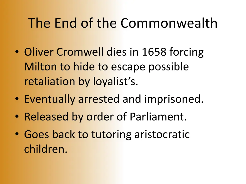 the end of the commonwealth