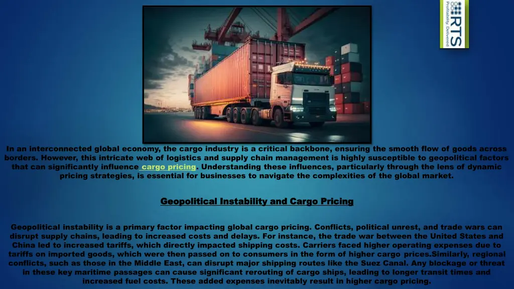 in an interconnected global economy the cargo