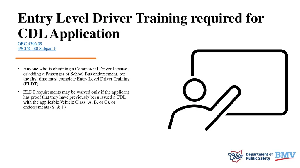 entry level driver training required