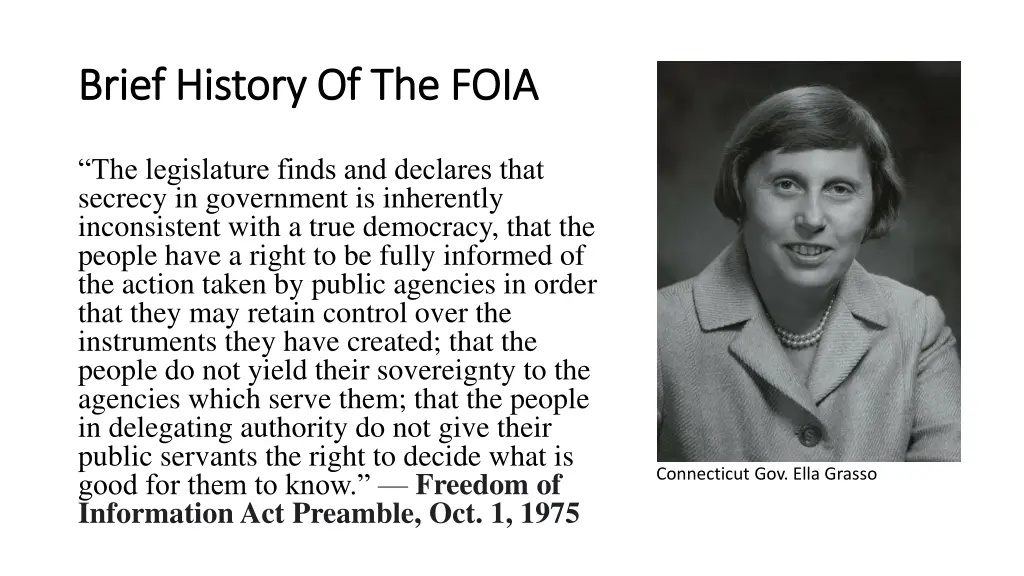 brief history of the foia brief history