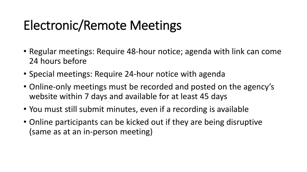 electronic remote meetings electronic remote