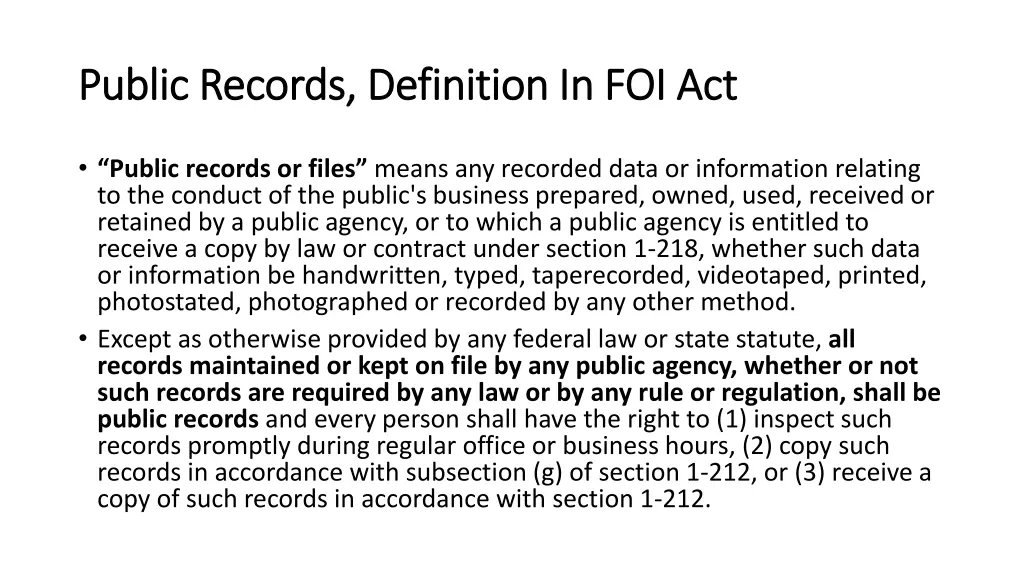 public records definition in foi act public