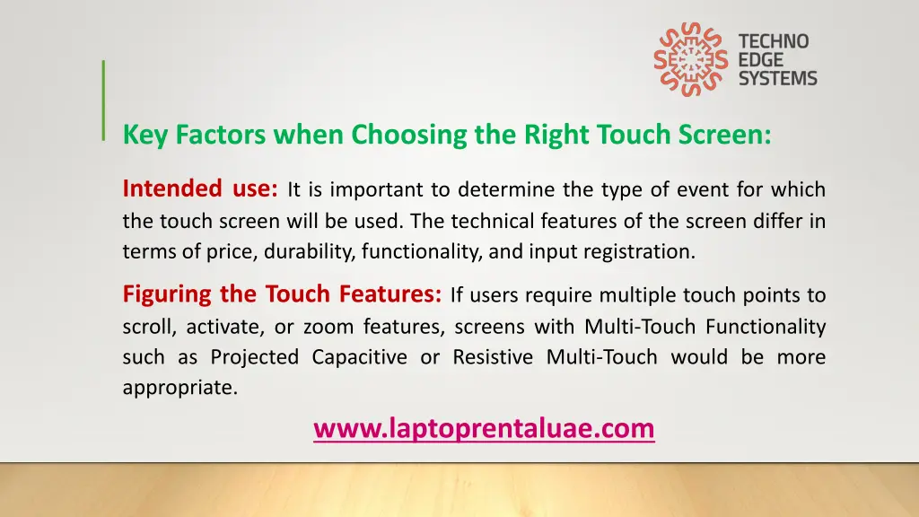 key factors when choosing the right touch screen