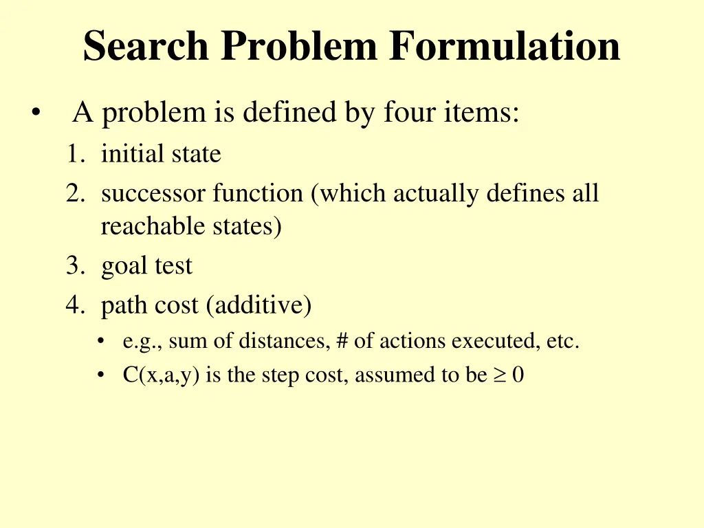 search problem formulation