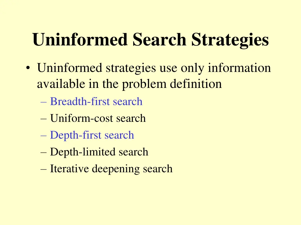 uninformed search strategies 1