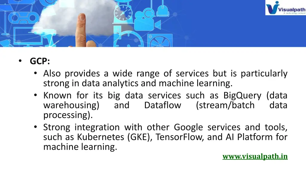 gcp also provides a wide range of services