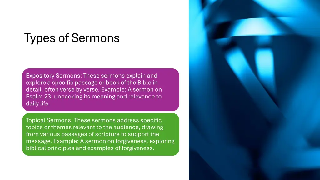 types of sermons