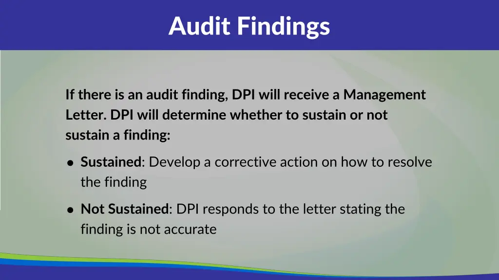 audit findings